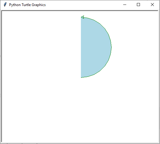 Draw a semicircle with Python Turtle