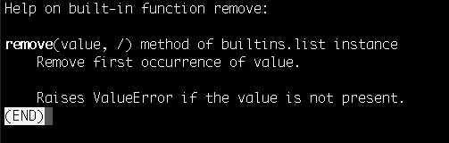 Remove method for list in Python