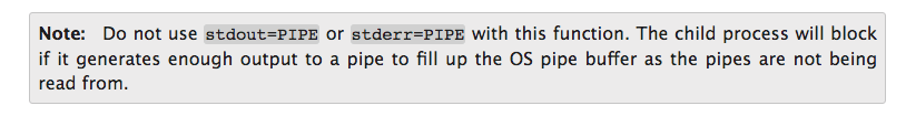 Python subprocess - stdout=PIPE or stderr=PIPE