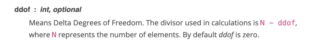 Difference Between Pandas and NumPy Standard Deviation - Deltas Degrees of Freedom (ddof)