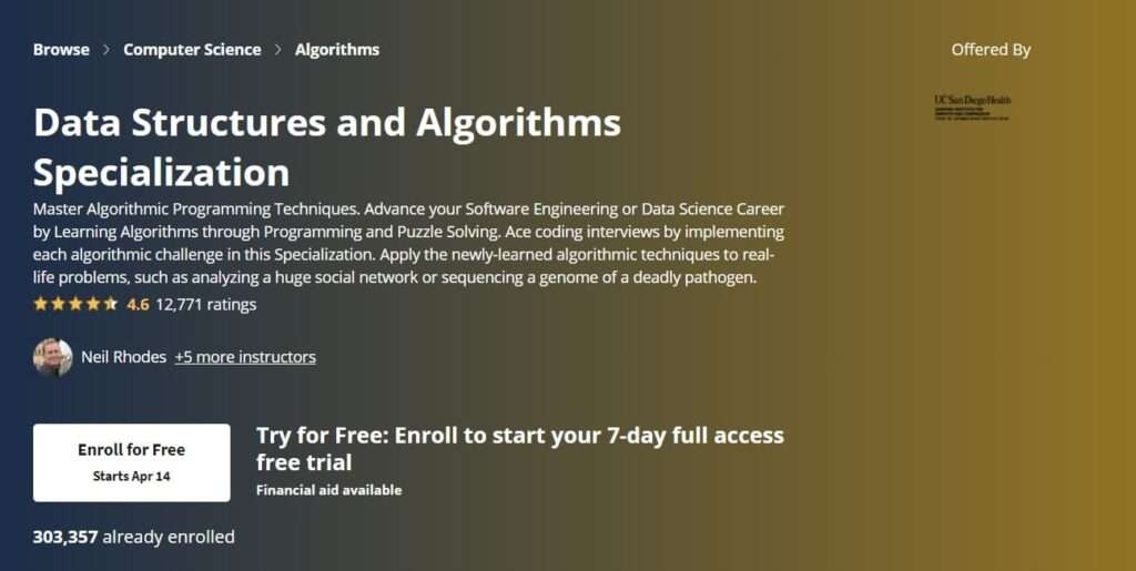 Data Structures and Algorithms Specialization UCSanDiego