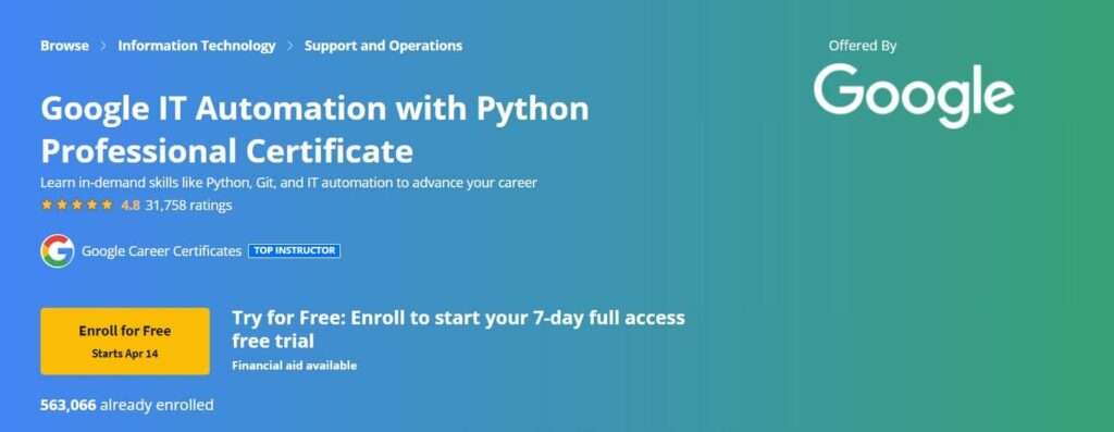 Google IT Automation with Python by Google