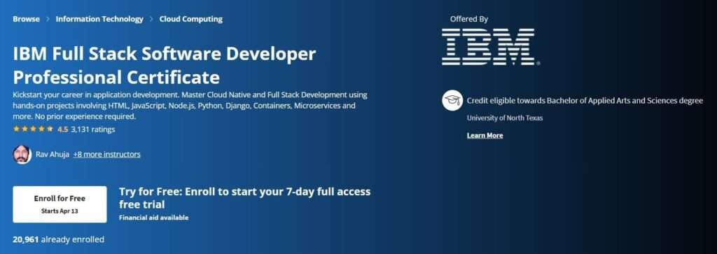 IBM Full Stack Software Developer by IBM