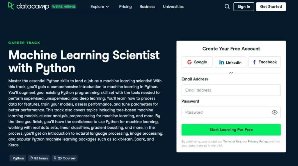 Machine Learning Scientist With Python