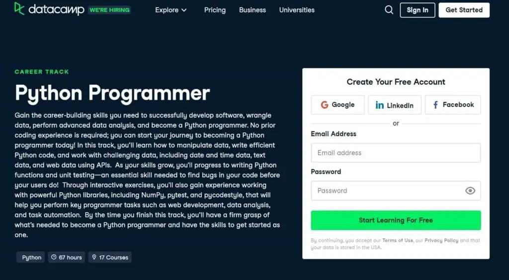 Python Programmer by DataCamp 