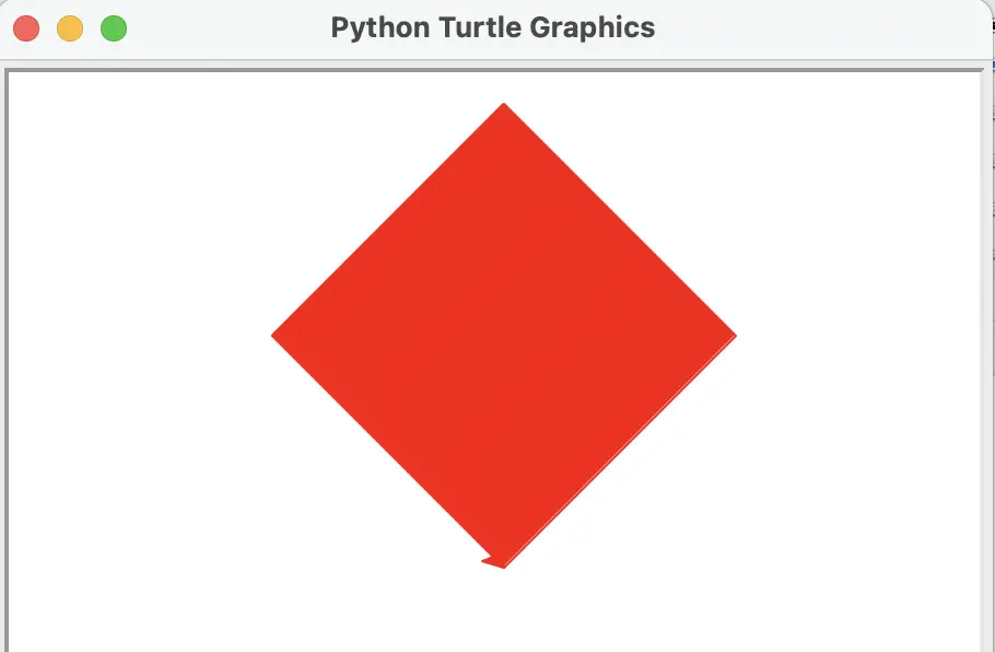Draw a rhombus with Python turtle