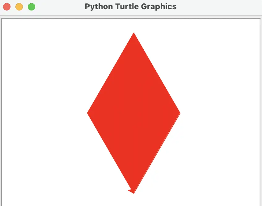 Using Python turtle module to draw rhombus with different interior angles